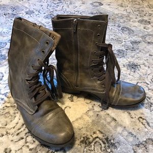 Cute brown combat boots